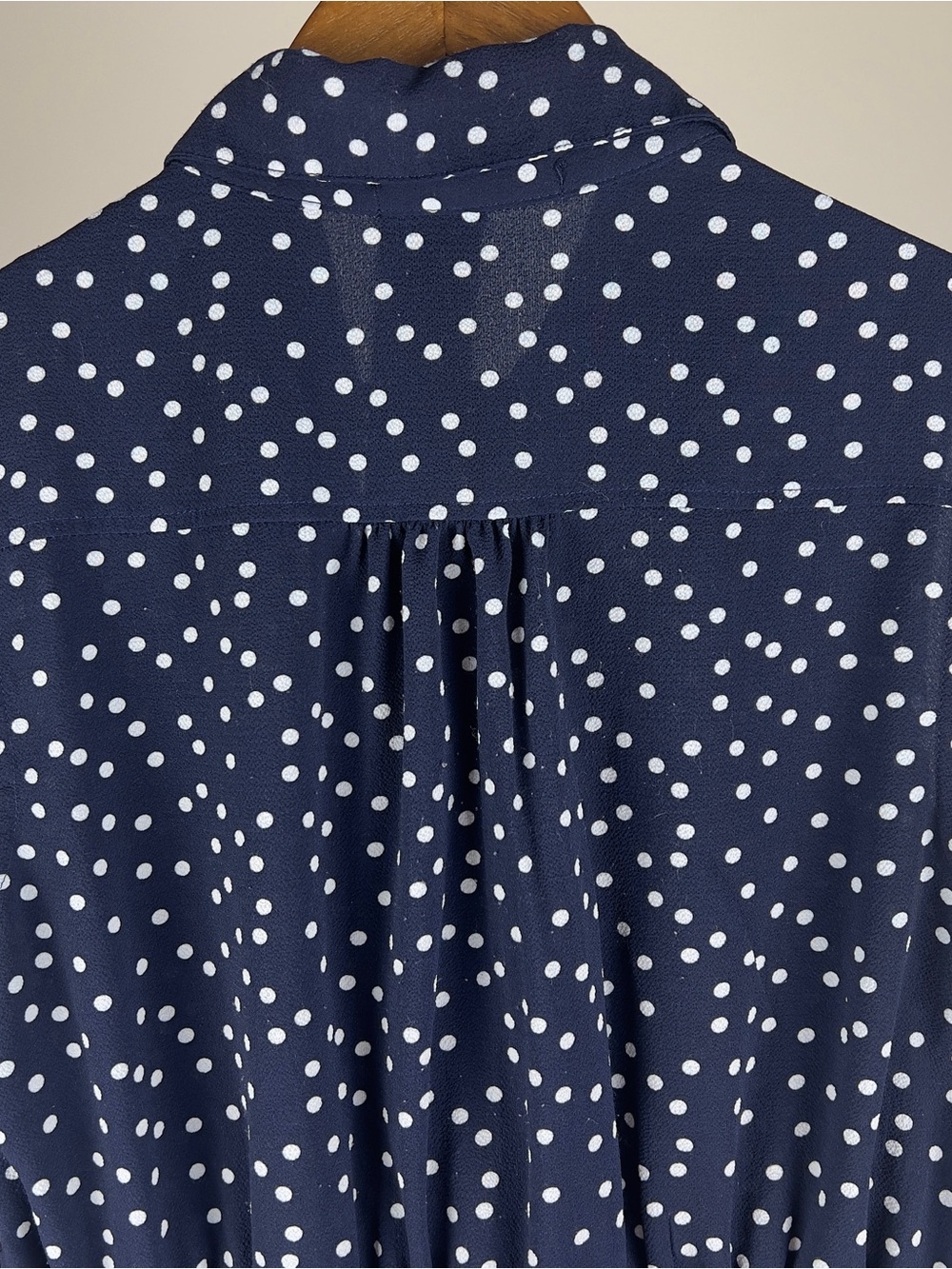 Always Indigo Navy Blue Polka Dot Sleeveless Shirtdress - Picture 5 of 8